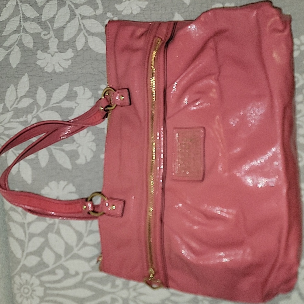 Coach Y2K Coral Leather Tote Bag